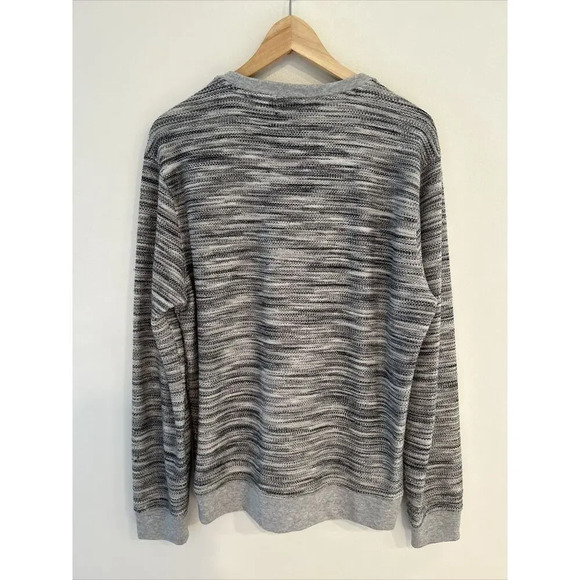 Club Monaco Men’s Textured Crew Neck Marled Grey Sweater Large J Crew Uniqlo - Picture 5 of 5